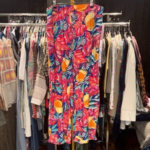 NWT Crown & Ivy Vibrant Tropical Print Wide-Leg Pants sz XL